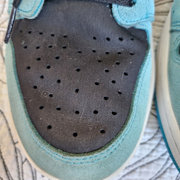 VGUC Nike Jordan 1 High Zoom Air CMFT Bleached Aqua Teal Orange Black 9 - Picture 10 of 16